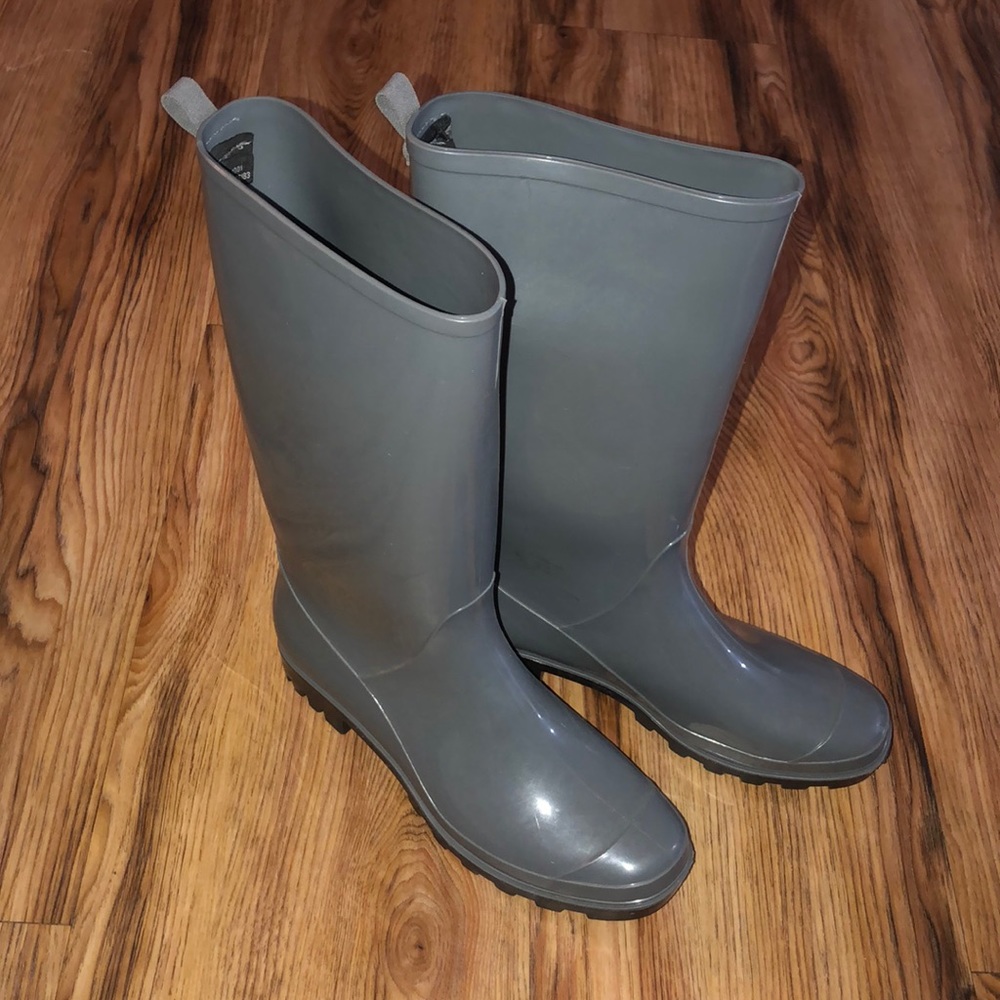 Grey Rain Boots
